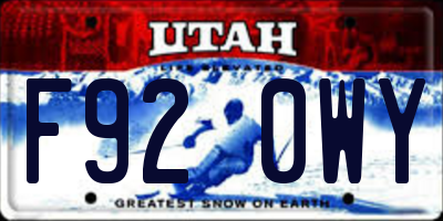 UT license plate F920WY