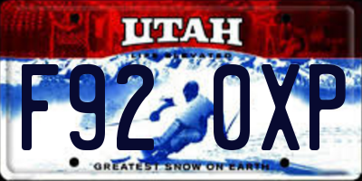 UT license plate F920XP