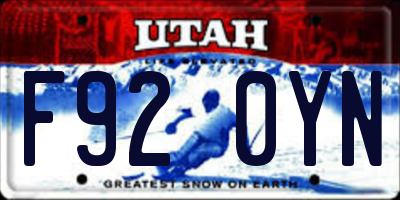 UT license plate F920YN