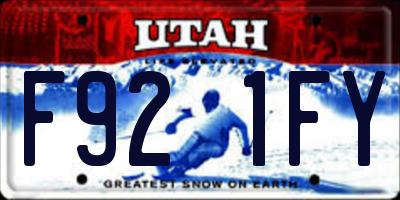 UT license plate F921FY