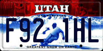 UT license plate F921HL