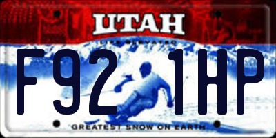 UT license plate F921HP