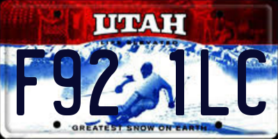 UT license plate F921LC