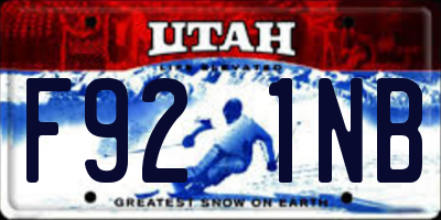 UT license plate F921NB