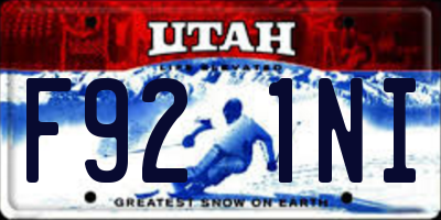 UT license plate F921NI