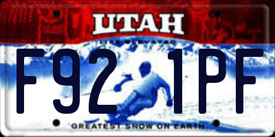UT license plate F921PF