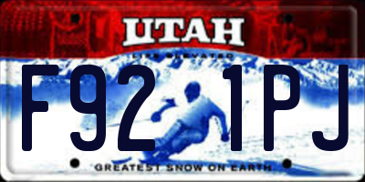 UT license plate F921PJ