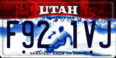 UT license plate F921VJ