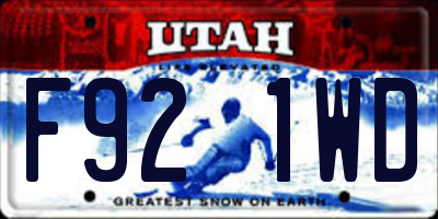 UT license plate F921WD