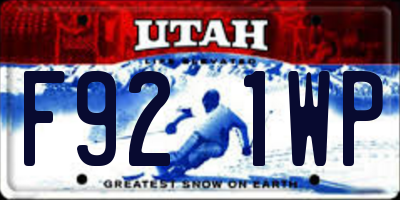 UT license plate F921WP