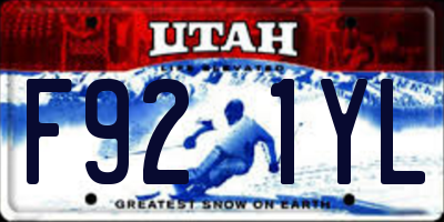 UT license plate F921YL