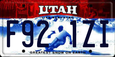 UT license plate F921ZI