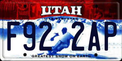 UT license plate F922AP