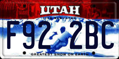 UT license plate F922BC