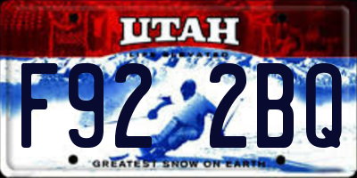 UT license plate F922BQ