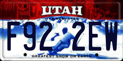 UT license plate F922EW