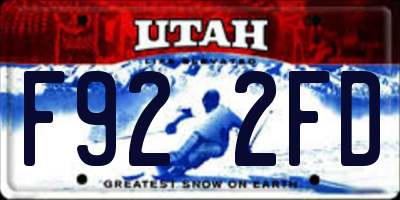 UT license plate F922FD