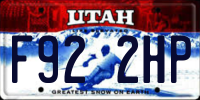 UT license plate F922HP
