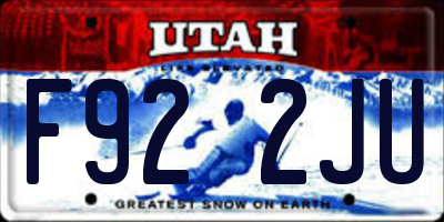 UT license plate F922JU