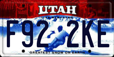 UT license plate F922KE