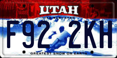 UT license plate F922KH