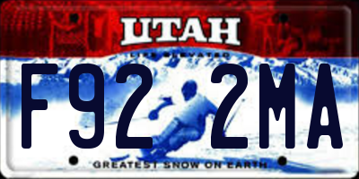 UT license plate F922MA