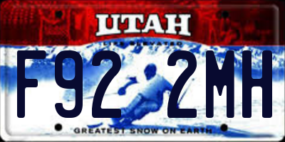 UT license plate F922MH