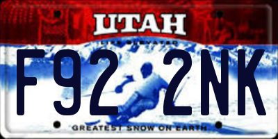 UT license plate F922NK
