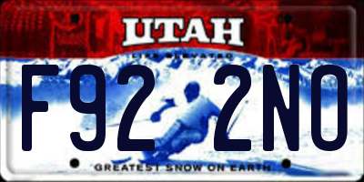 UT license plate F922NO