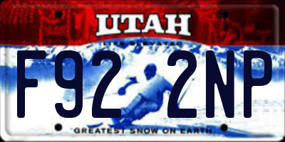UT license plate F922NP