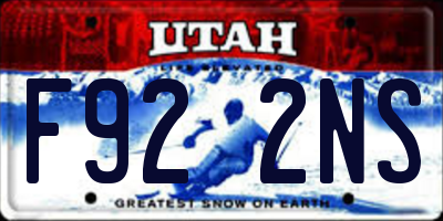 UT license plate F922NS