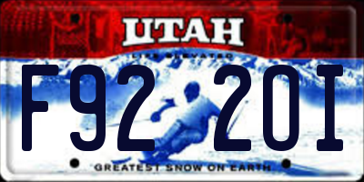 UT license plate F922OI