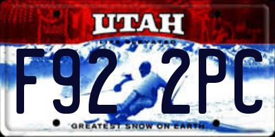 UT license plate F922PC