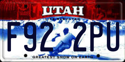 UT license plate F922PU