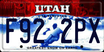UT license plate F922PX