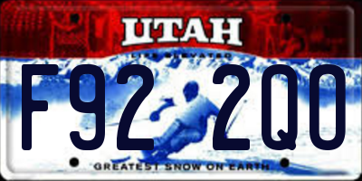 UT license plate F922QO