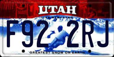 UT license plate F922RJ