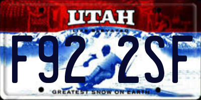 UT license plate F922SF