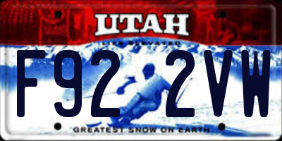 UT license plate F922VW