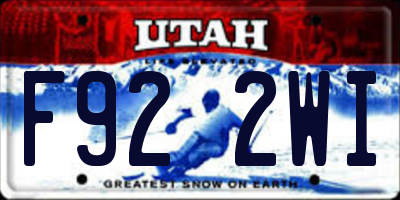 UT license plate F922WI