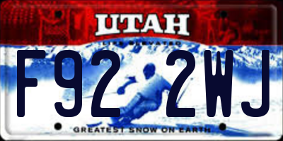 UT license plate F922WJ