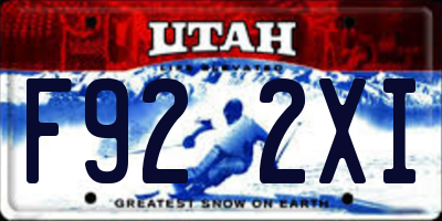 UT license plate F922XI