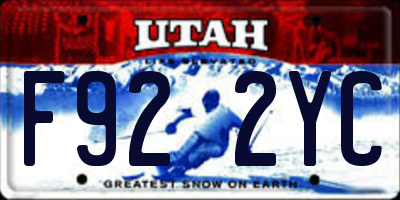 UT license plate F922YC