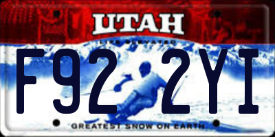 UT license plate F922YI