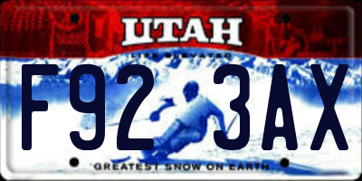 UT license plate F923AX