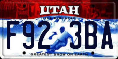 UT license plate F923BA