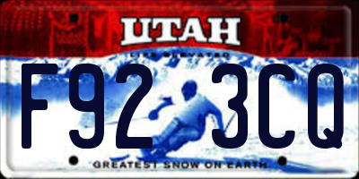 UT license plate F923CQ