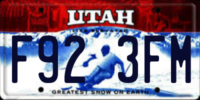 UT license plate F923FM