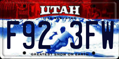 UT license plate F923FW