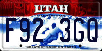 UT license plate F923GQ